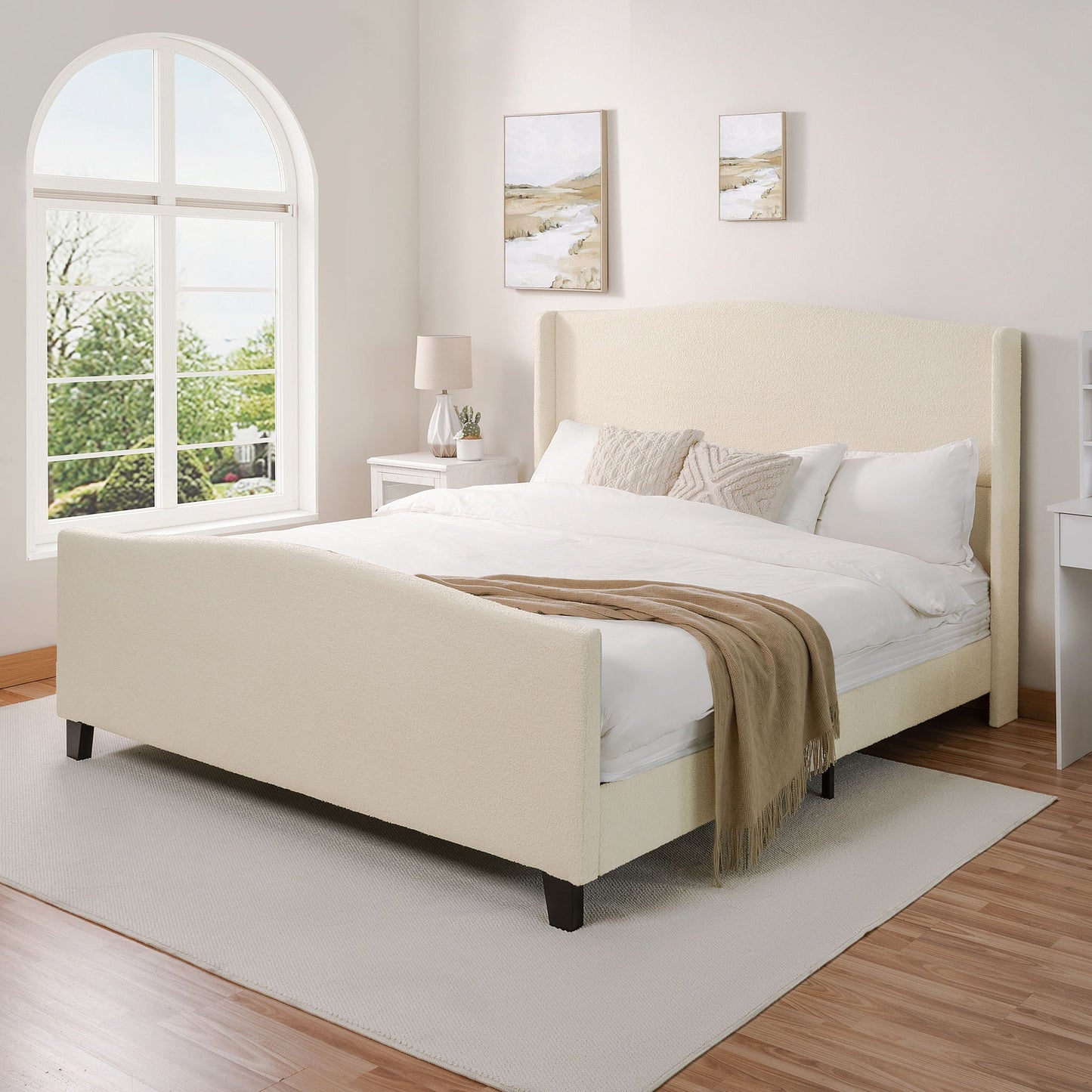 Sturdy Platform Bed Frame and a Padded Headboard