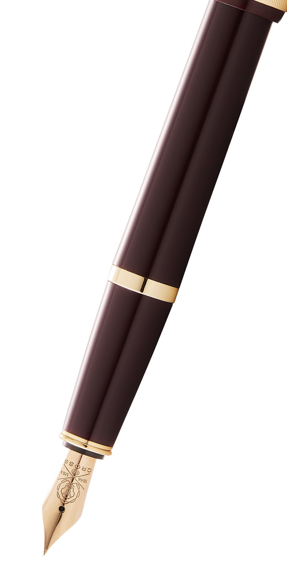 Bailey Light burgundy resin fountain pen with fine nib and gold-tone trim by A.T. Cross on Tampa Home & Garden Store