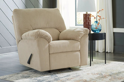 SimpleJoy Rocker Recliner in beige corduroy fabric with side lever by Unique Piece Furniture on Tampa Home & Garden Store