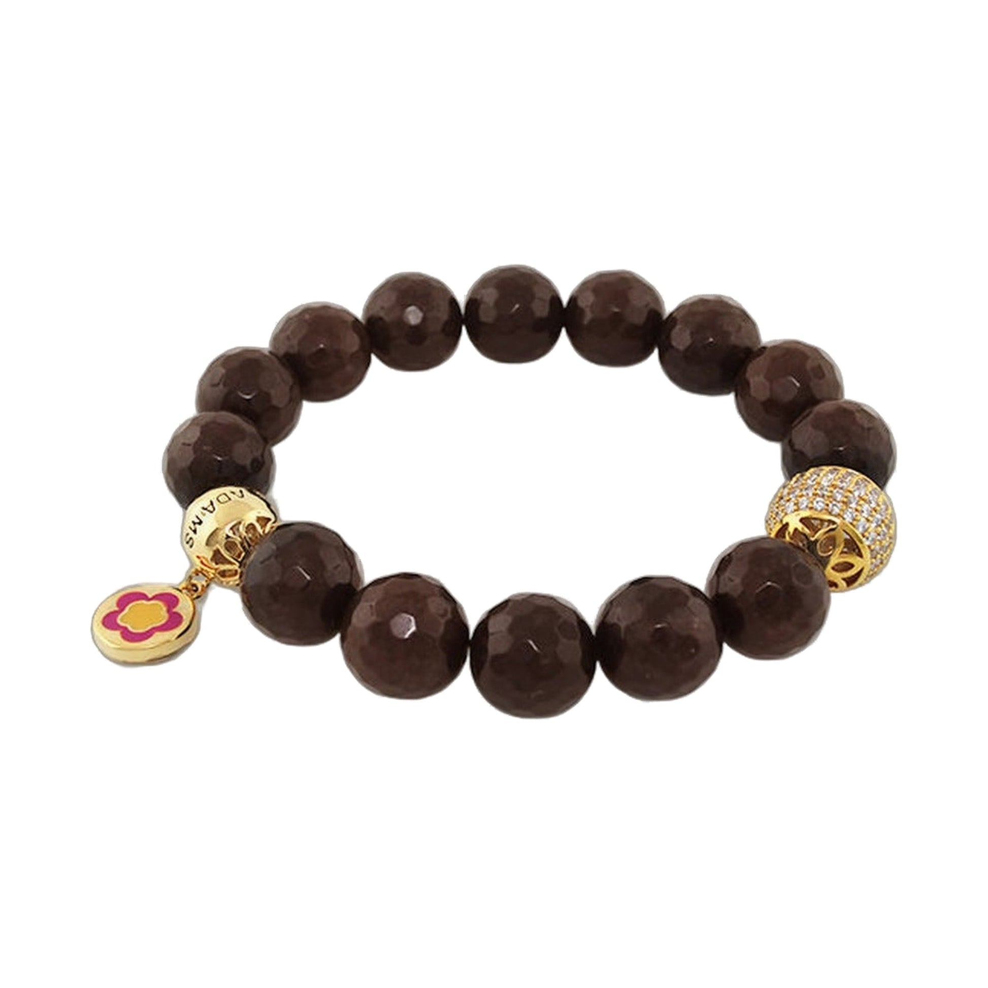 Love Rocks Bracelet, brown faceted bead bracelet with gold spacers by Lauren G Adams on Tampa Home & Garden Store