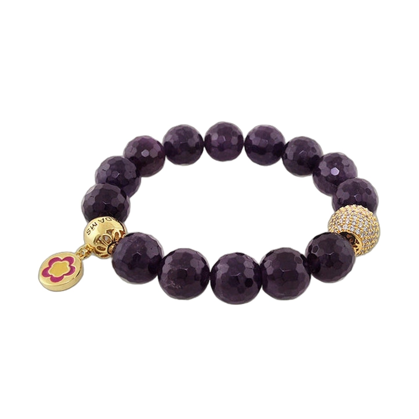 Love Rocks Bracelet purple faceted beads with gold accents Lauren G Adams on Tampa Home & Garden Store