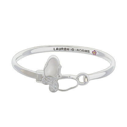 Mariposa Bangle bracelet by Lauren G Adams with clear band and crystal butterfly charm on Tampa Home & Garden Store