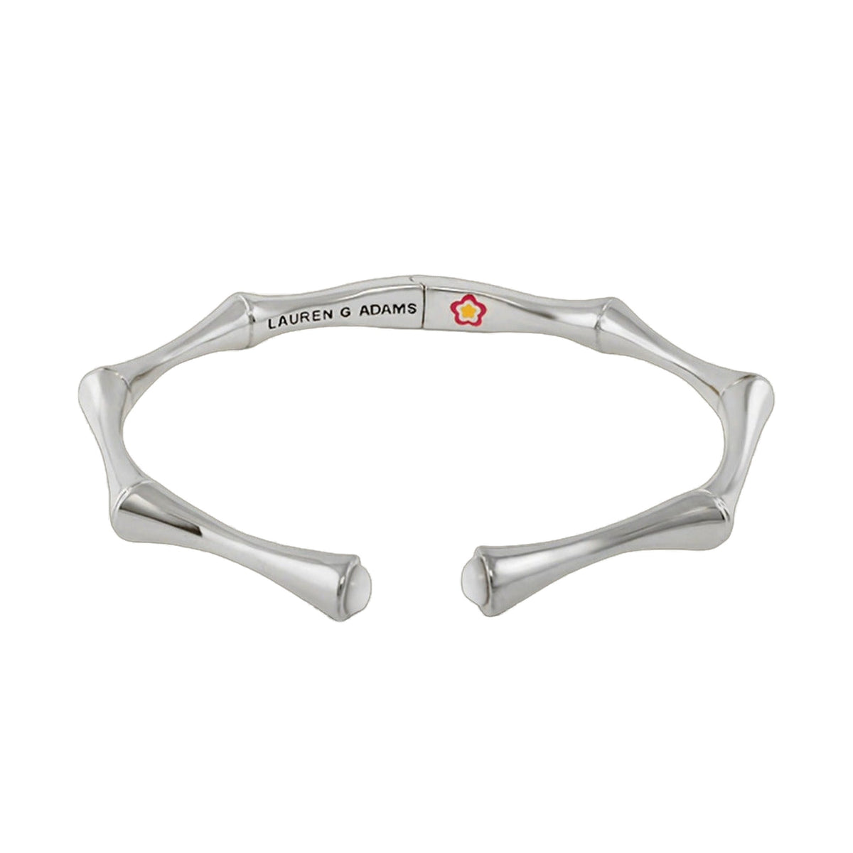 Socialite Stackable Bangle bamboo open cuff silver-tone metal by Lauren G Adams on Tampa Home & Garden Store