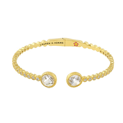 Socialite Stackable Bangle Beaded Crystal Tip Cuff, gold-tone hinged bracelet by Lauren G Adams on Tampa Home & Garden Store