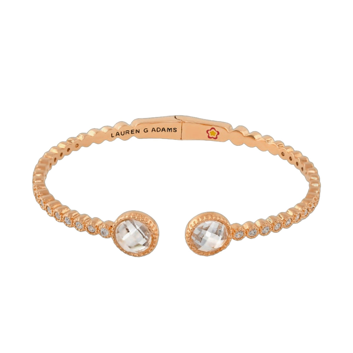 Socialite Beaded Rose Gold Cuff Hinged Bangle by Lauren G Adams on Tampa Home & Garden Store