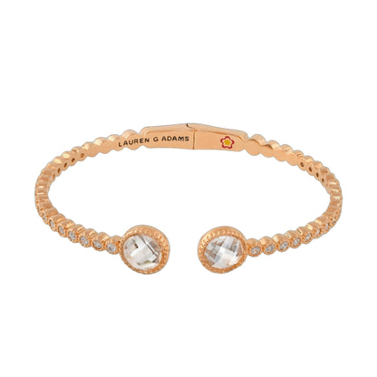 Socialite Beaded Rose Gold Cuff Hinged Bangle by Lauren G Adams on Tampa Home & Garden Store