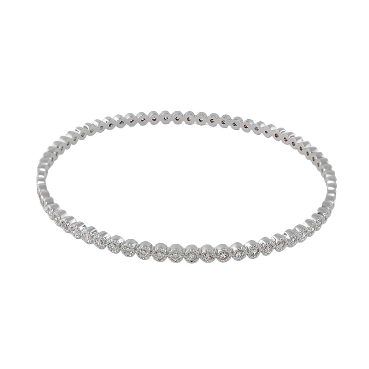 Socialite Stackable Bangle by Lauren G Adams, silver-tone with bezel eternity crystals on Tampa Home & Garden Store