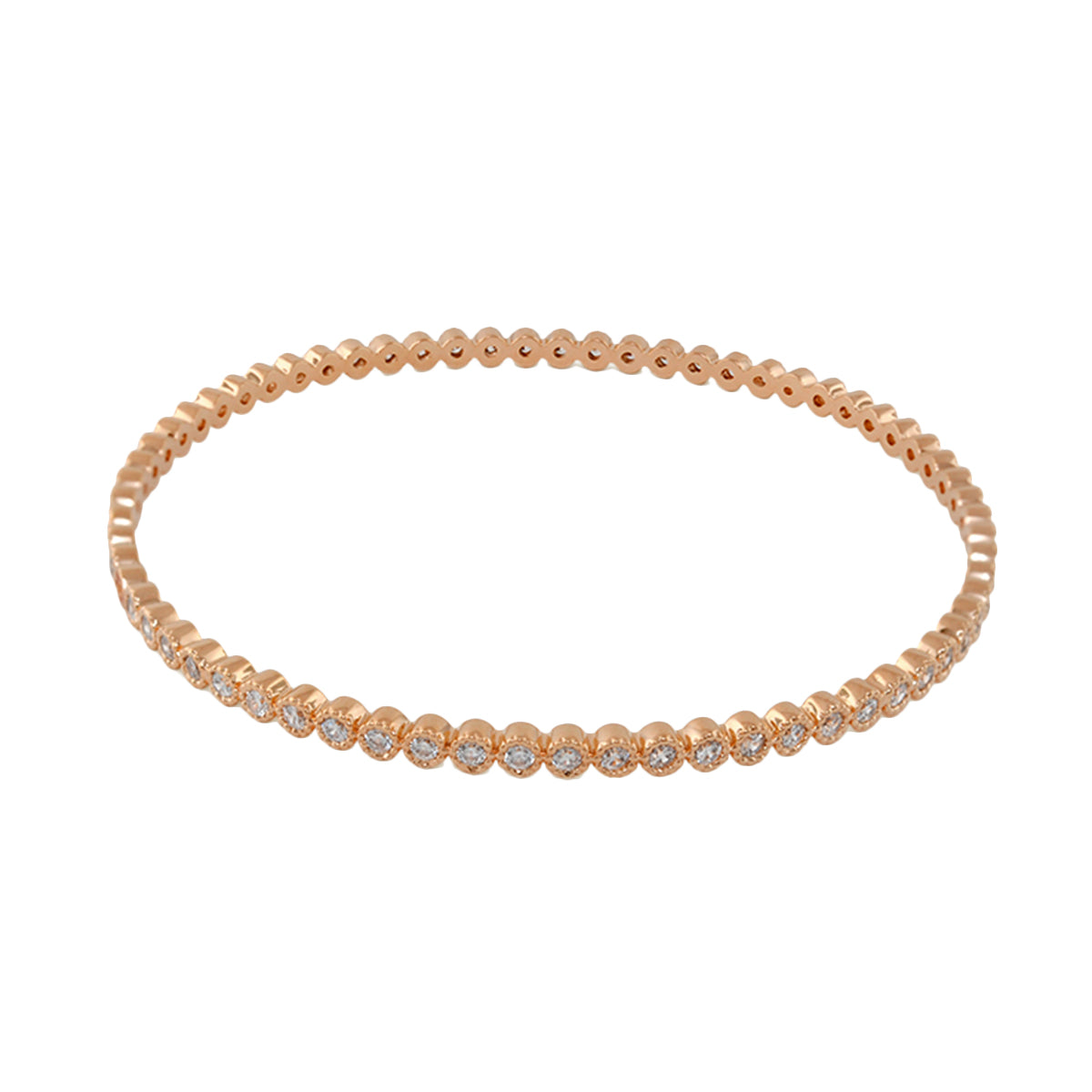 Socialite Stackable Bangle — bezel crystal eternity in rose gold with pavé crystals on Tampa Home & Garden Store
