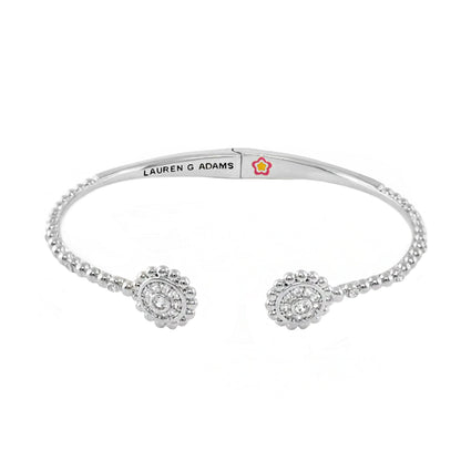 Socialite Stackable Bangle — Pavé Rosette Cuff, hinged bracelet with pavé ends by Lauren G Adams on Tampa Home & Garden Store