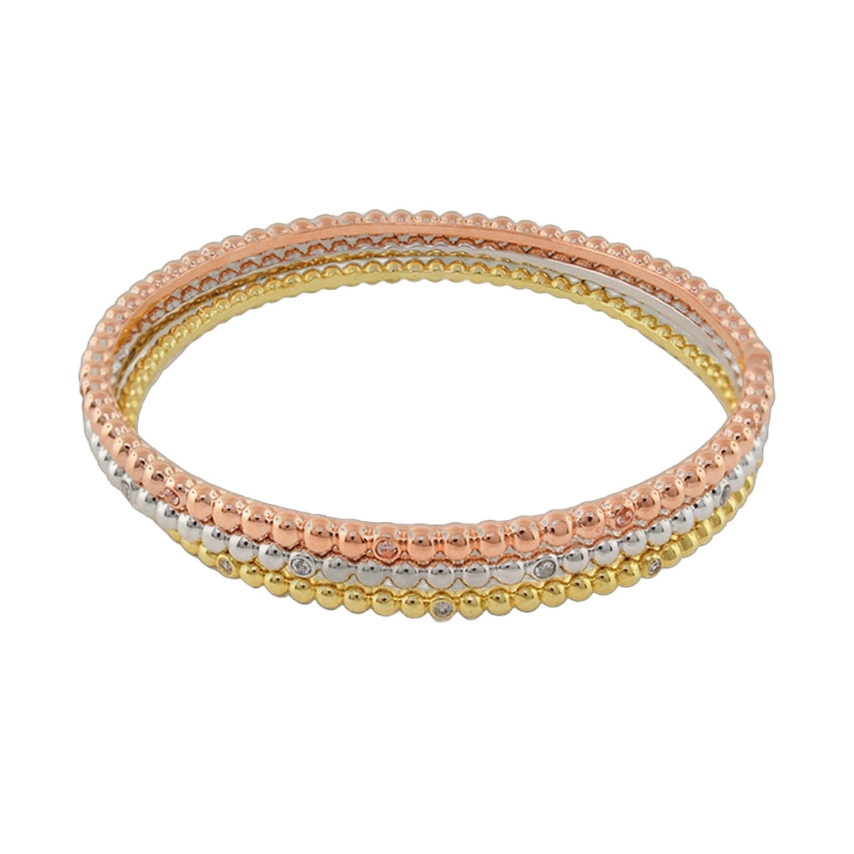 Socialite Stackable Bangle Set by Lauren G Adams; rose gold, gold-tone & silver-tone beaded on Tampa Home & Garden Store