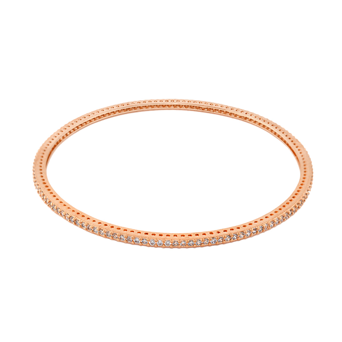 Socialite Stackable Bangle Pavé Eternity in rose gold with a row of pavé crystals on Tampa Home & Garden Store