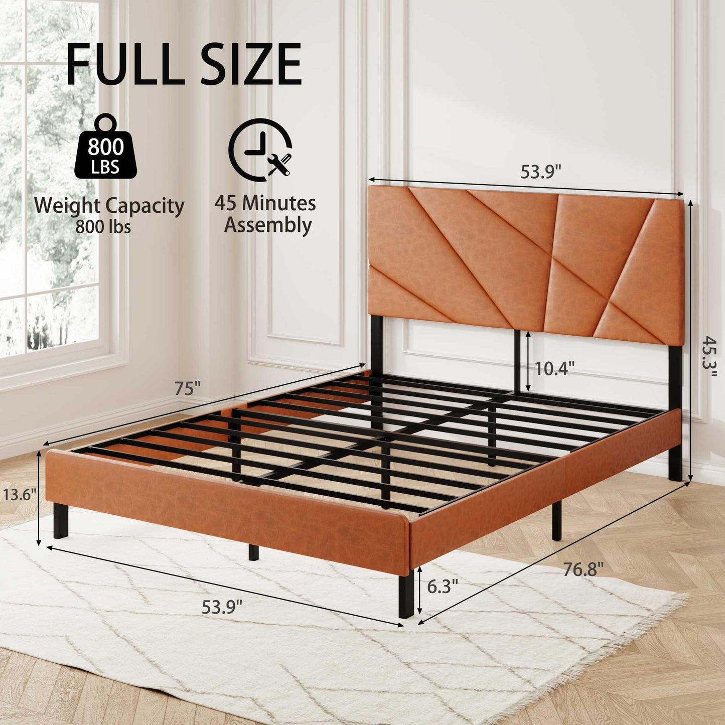 Vintage under-bed storage square platform bed by HouseOfZazla with tan tufted upholstery on Tampa Home & Garden Store