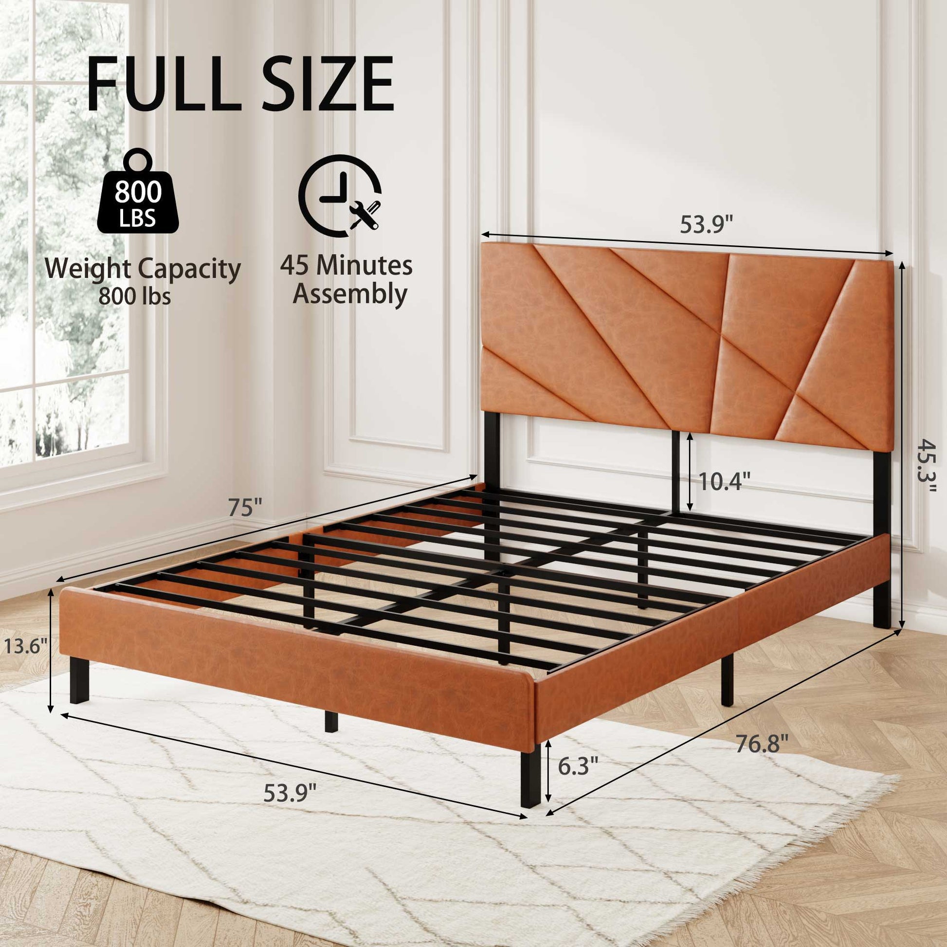 Vintage under-bed storage square platform bed by HouseOfZazla with tan tufted upholstery on Tampa Home & Garden Store