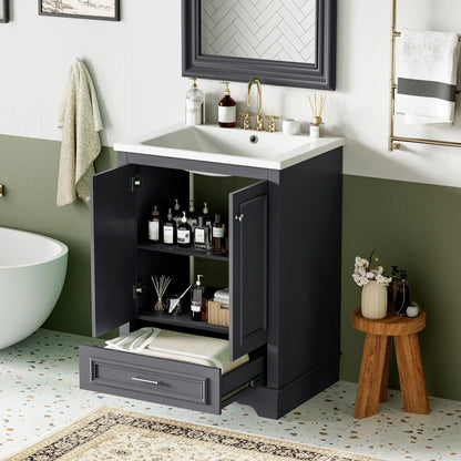 Bathroom Vanity With Ceramic Sink and Cabinet