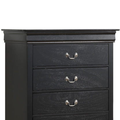 Traditional storage chest with 3 drawers, black finish, metal cup pulls, accent chest on Tampa Home & Garden Store