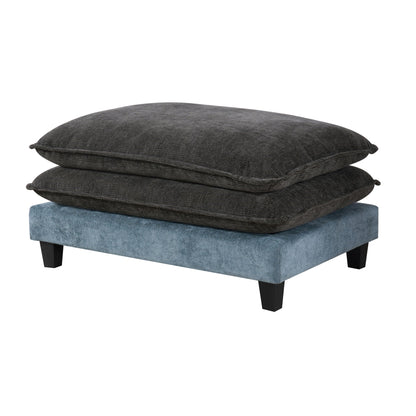 Sectional Sofa With Removable Ottomans 3-piece gray/light blue fabric set by HouseOfZazla on Tampa Home & Garden Store