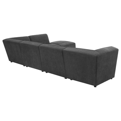 Vincent 6-Piece Modular Sectional in charcoal gray fabric by HouseOfZazla with chaise modules on Tampa Home & Garden Store