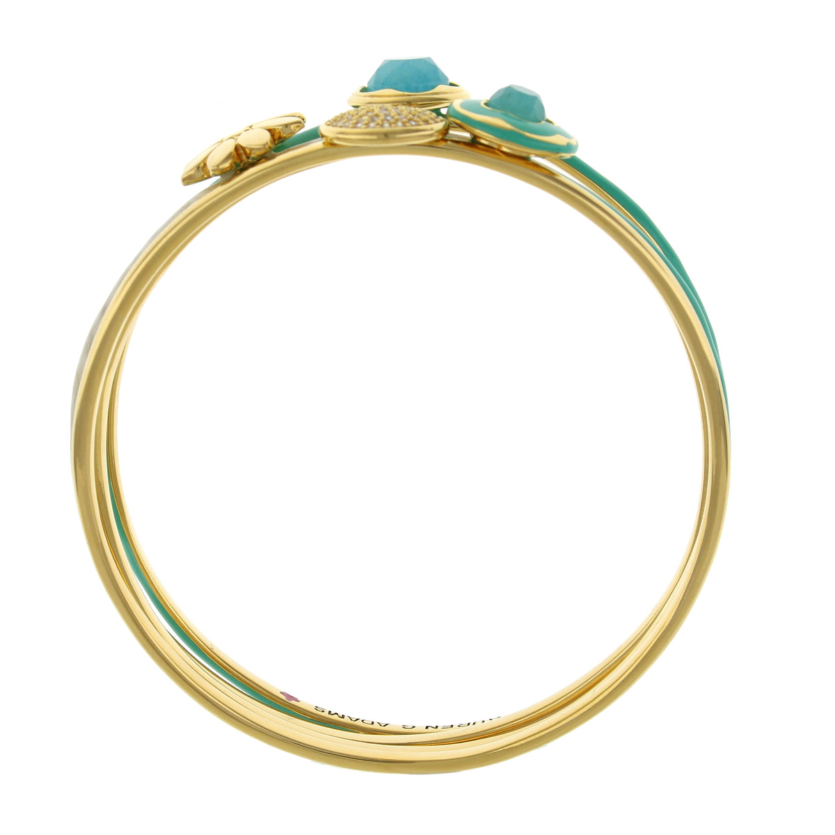 Floral Days Bangle Set by Lauren G Adams: gold-tone bangles with turquoise enamel accents on Tampa Home & Garden Store