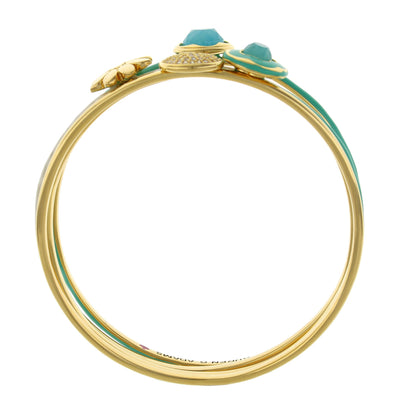 Floral Days Bangle Set by Lauren G Adams: gold-tone bangles with turquoise enamel accents on Tampa Home & Garden Store