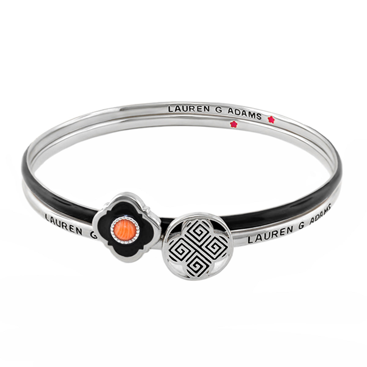 Venetian Dream Bangle Set bracelet with black enamel band and two charms Lauren G Adams on Tampa Home & Garden Store