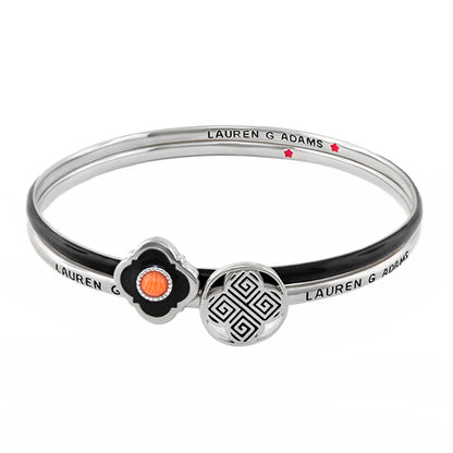 Venetian Dream Bangle Set bracelet with black enamel band and two charms Lauren G Adams on Tampa Home & Garden Store