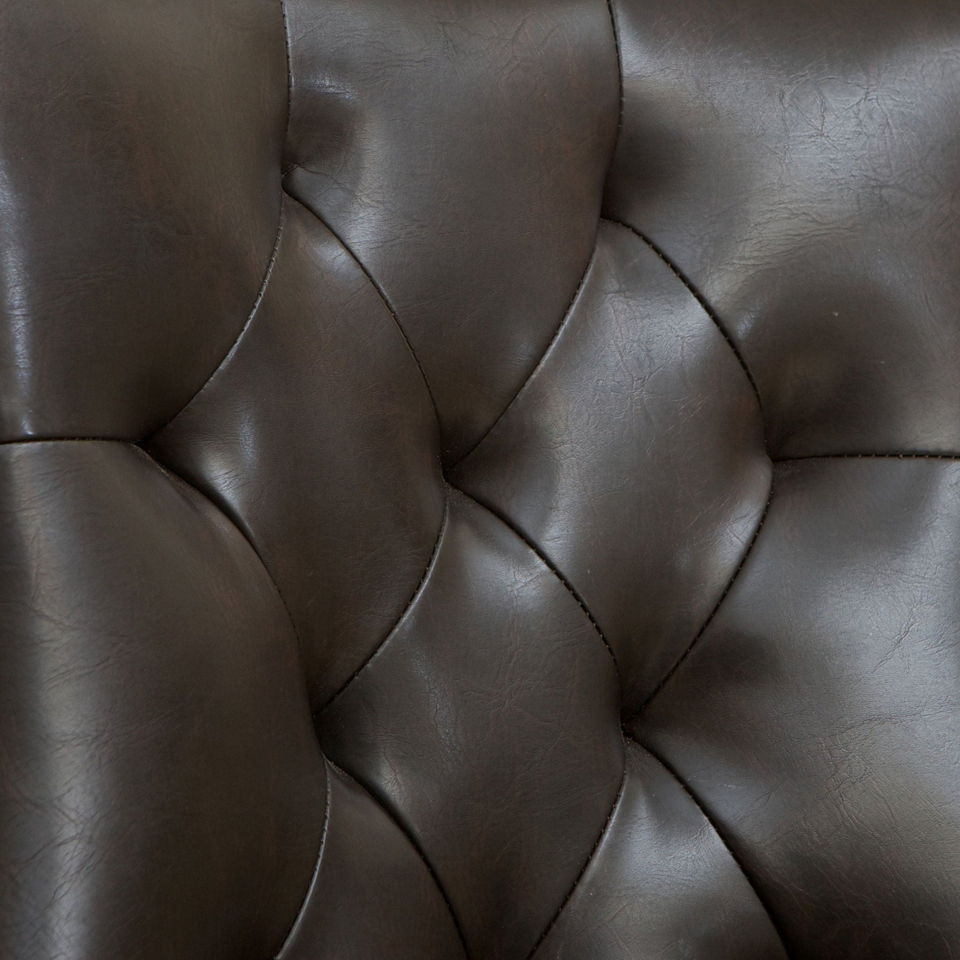 Contemporary Cheney Dining Chair Set with Tufted Design in dark brown leather on Tampa Home & Garden Store