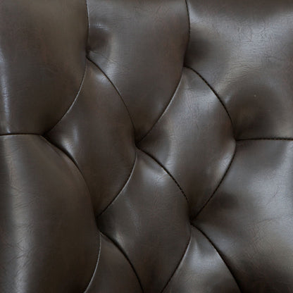 Contemporary Cheney Dining Chair Set with Tufted Design in dark brown leather on Tampa Home & Garden Store