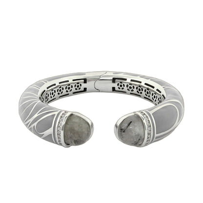 Cool Ice Bangle stackable bracelet in silver with gray stones and crystal trim by Lauren G Adams on Tampa Home & Garden Store