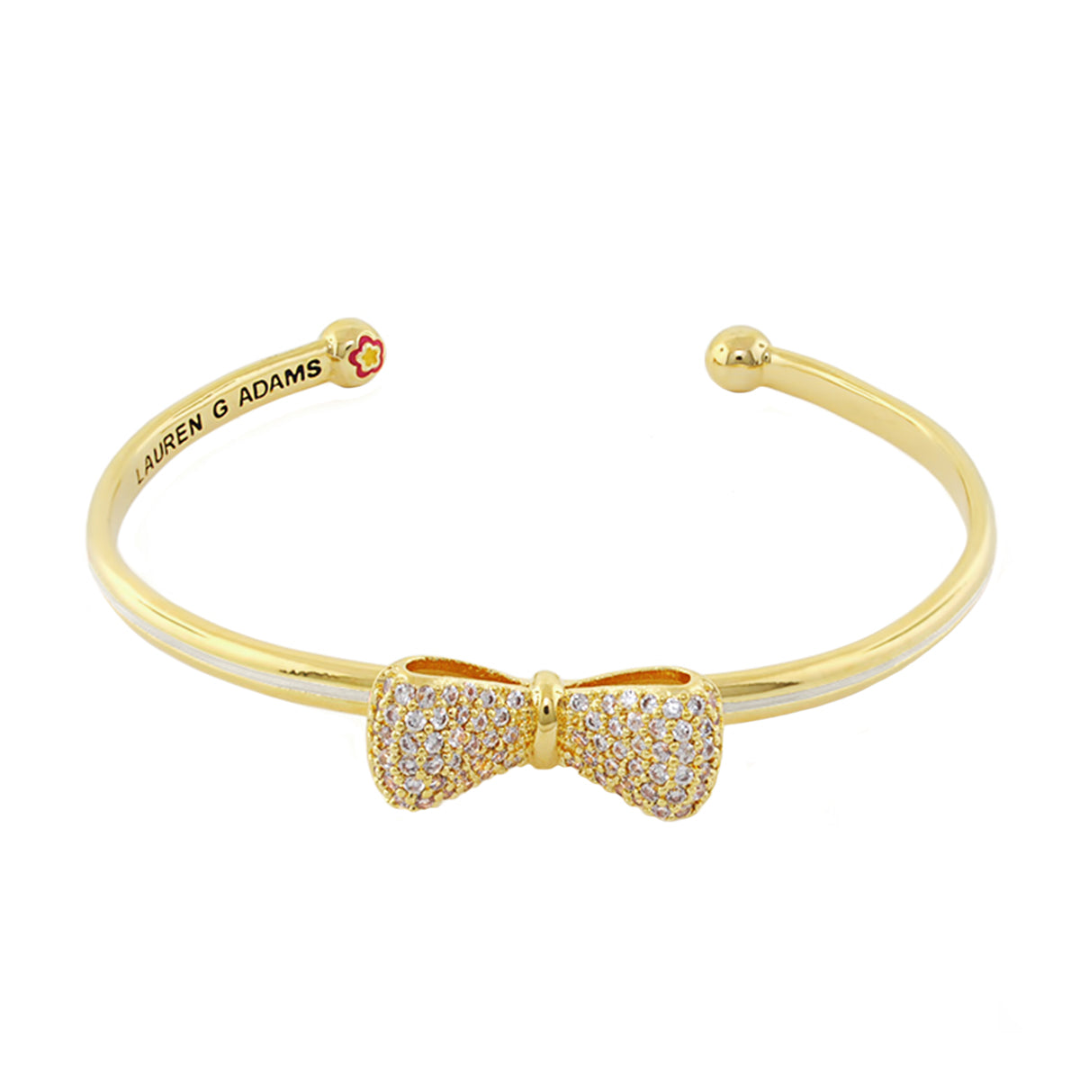 Open Arms Bow Bangle gold-tone hinged bracelet with crystal bow by Lauren G Adams on Tampa Home & Garden Store