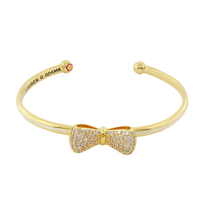 Open Arms Bow Bangle gold-tone hinged bracelet with crystal bow by Lauren G Adams on Tampa Home & Garden Store