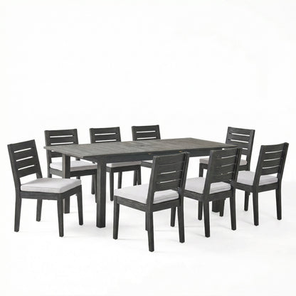 9 Piece Outdoor Dining Set with Cushioned Chairs