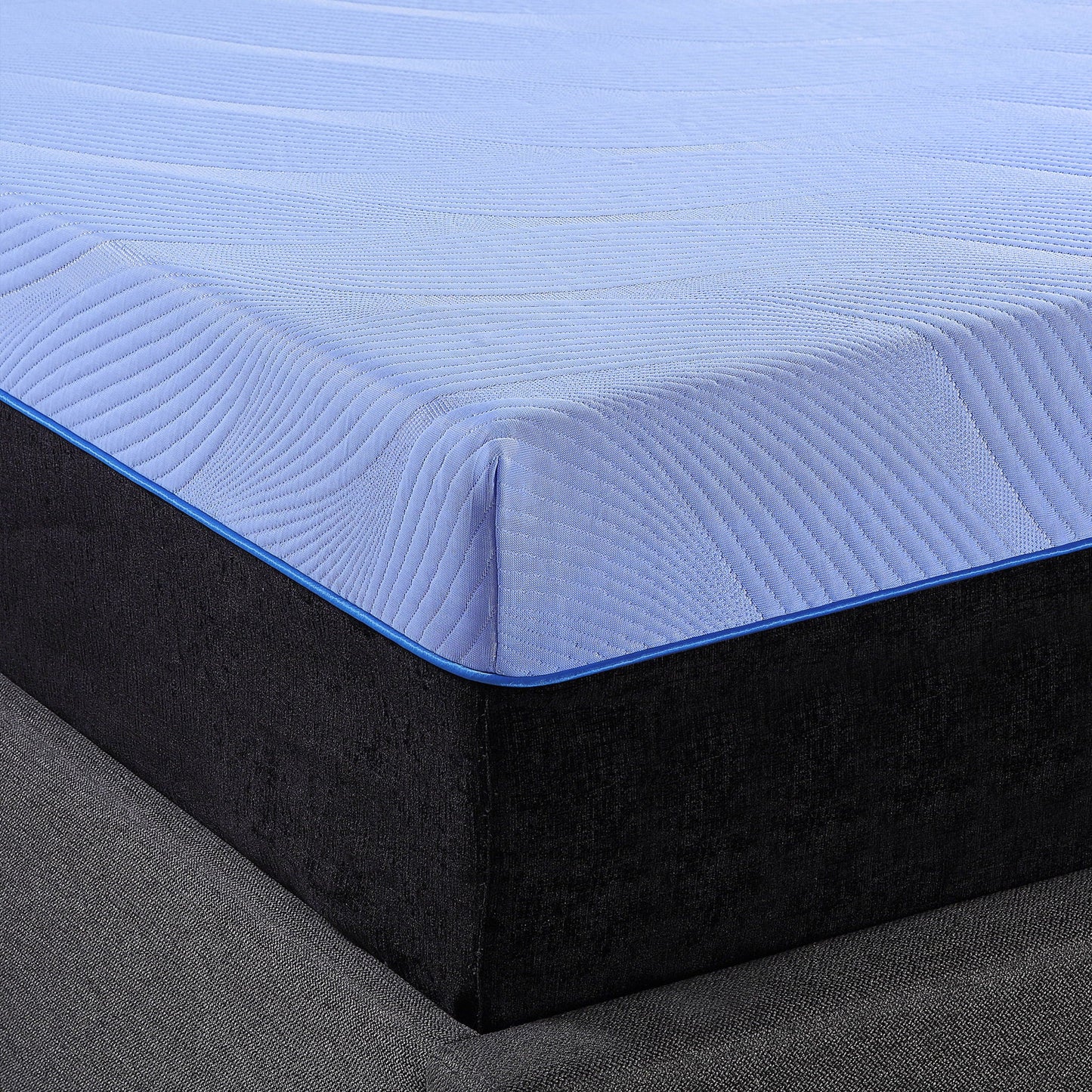 Blue quilted memory foam cover for 12 inch Refresh Flex Head Hybrid GelCare mattress on Tampa Home & Garden Store