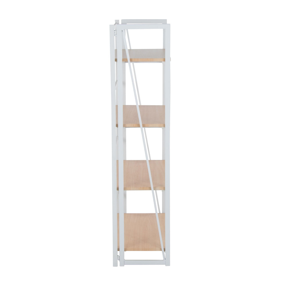 Contemporary four-shelf etagere in white with natural wood shelves by HouseOfZazla on Tampa Home & Garden Store