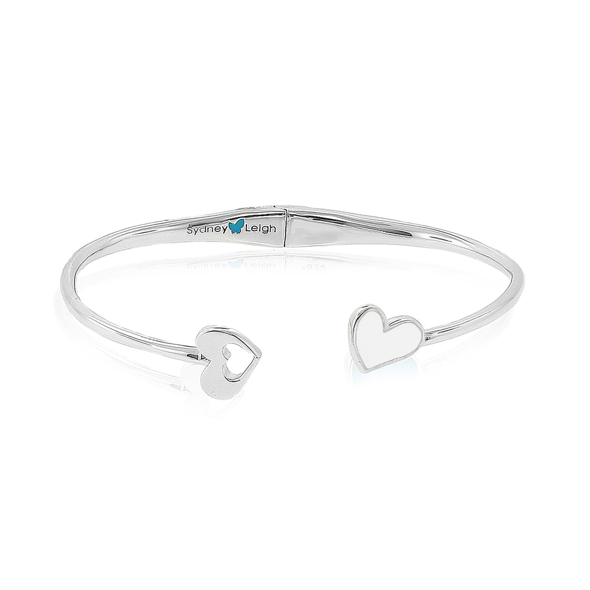 Sydney Leigh Heart Bangle silver bracelet with open heart charms by Lauren G Adams on Tampa Home & Garden Store