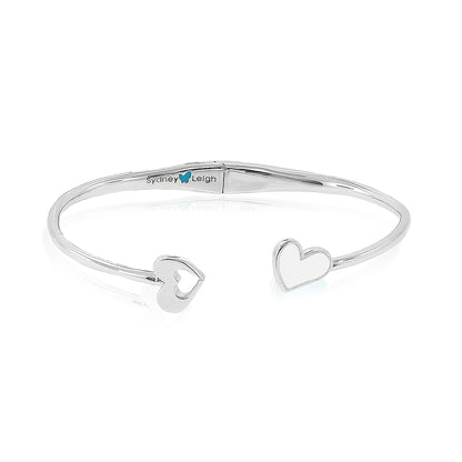 Sydney Leigh Heart Bangle silver bracelet with open heart charms by Lauren G Adams on Tampa Home & Garden Store