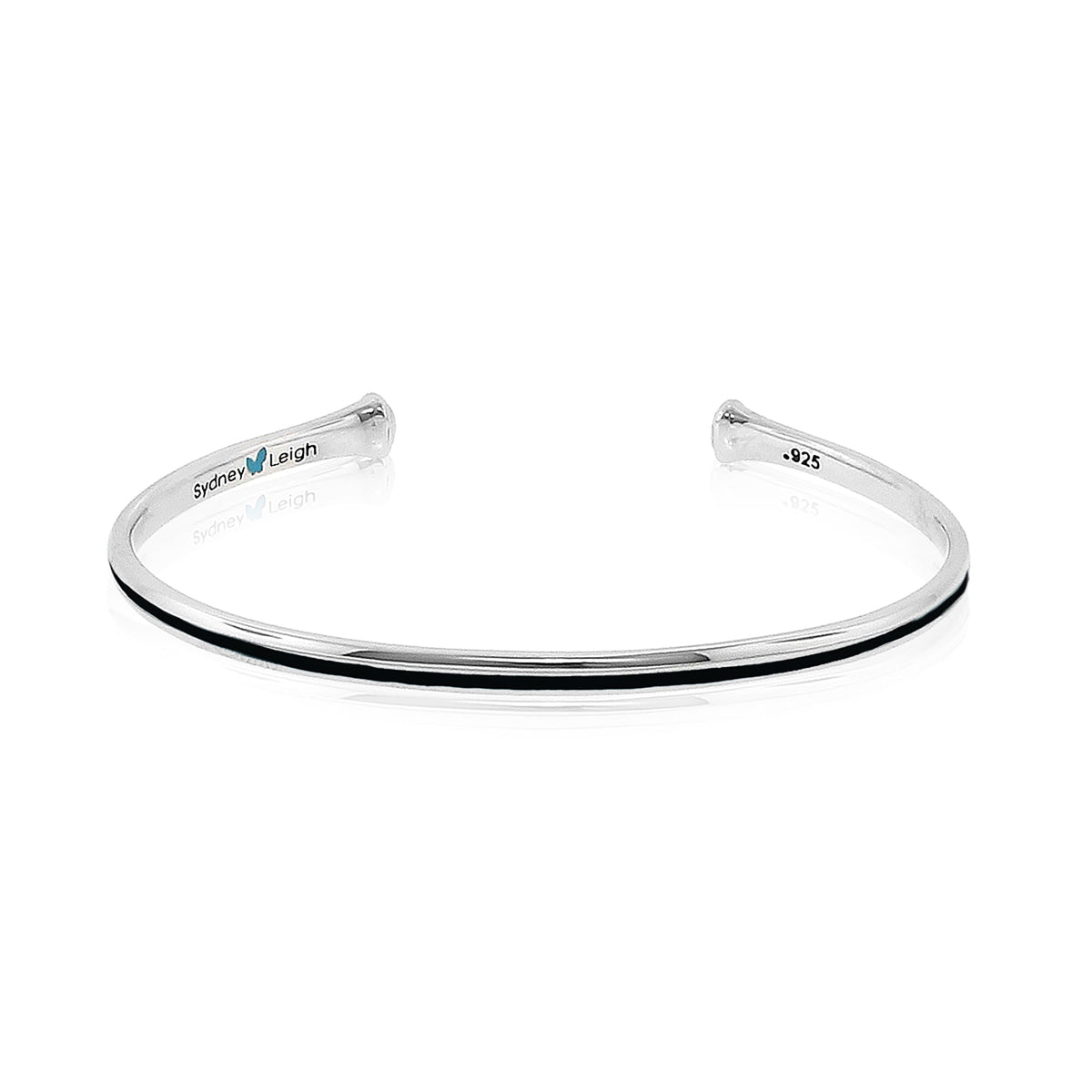 Sydney Leigh enamel sterling silver bangle pair with blue heart accent 925 stamp on Tampa Home & Garden Store