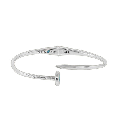 Sydney Leigh Nail Bangle hinged silver bracelet with .925 mark on Tampa Home & Garden Store