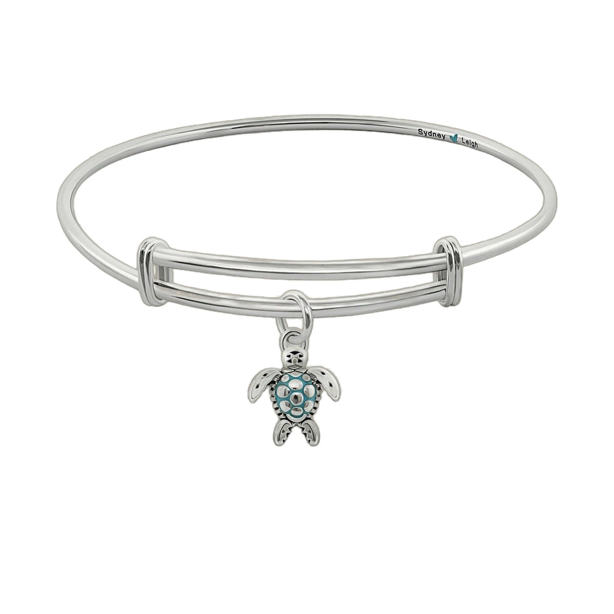 Sydney Leigh Turtle Bangle silver-tone bracelet with turquoise turtle charm on Tampa Home & Garden Store