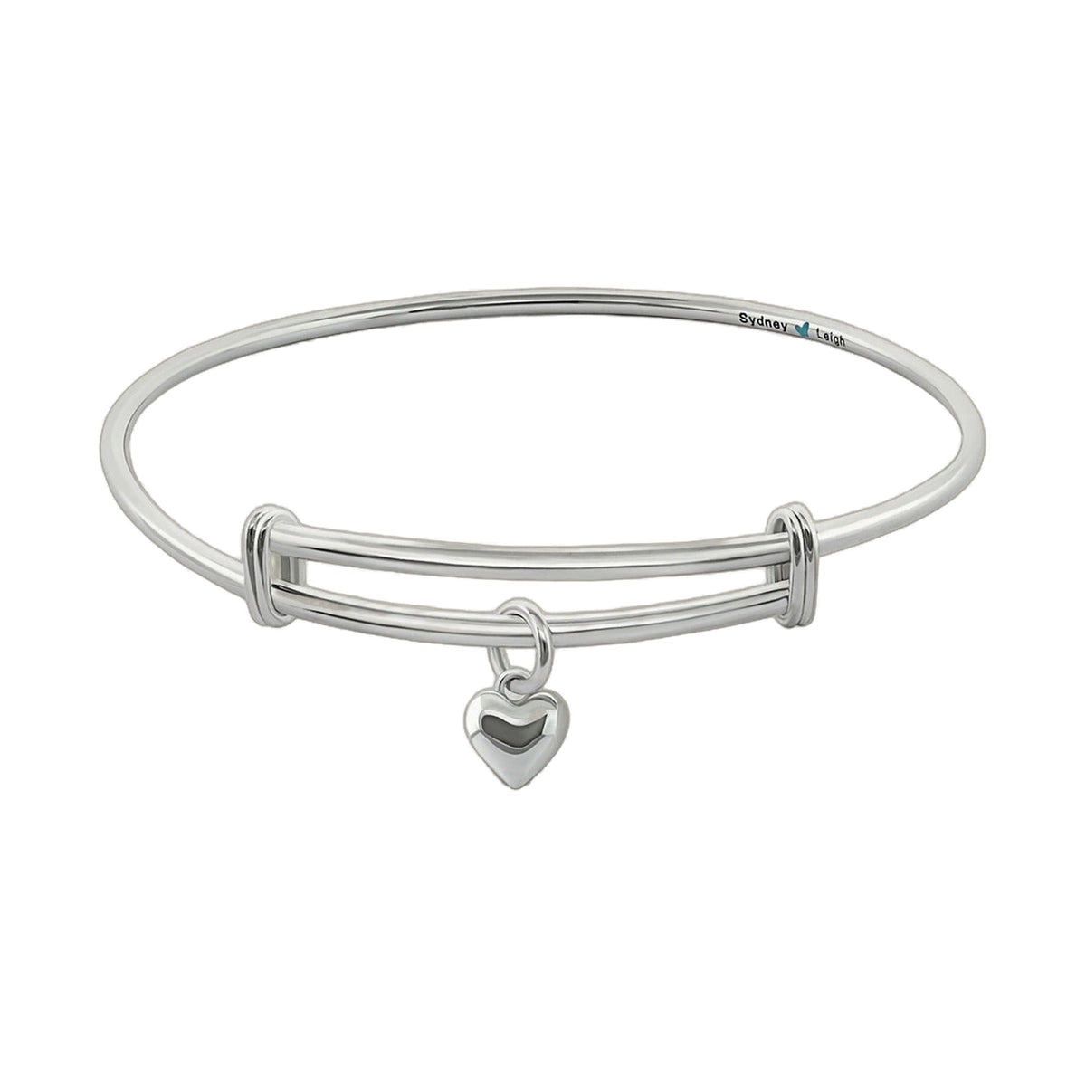 Sydney Leigh Heart Bangle in silver metal with heart charm by Lauren G Adams on Tampa Home & Garden Store