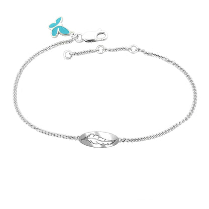 Sydney Leigh Feather Bracelet with turquoise butterfly charm on silver-tone chain on Tampa Home & Garden Store