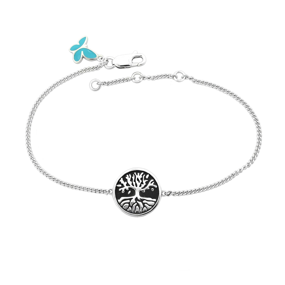 Sydney Leigh Tree of Life Bracelet by Lauren G Adams, silver chain with butterfly charm on Tampa Home & Garden Store