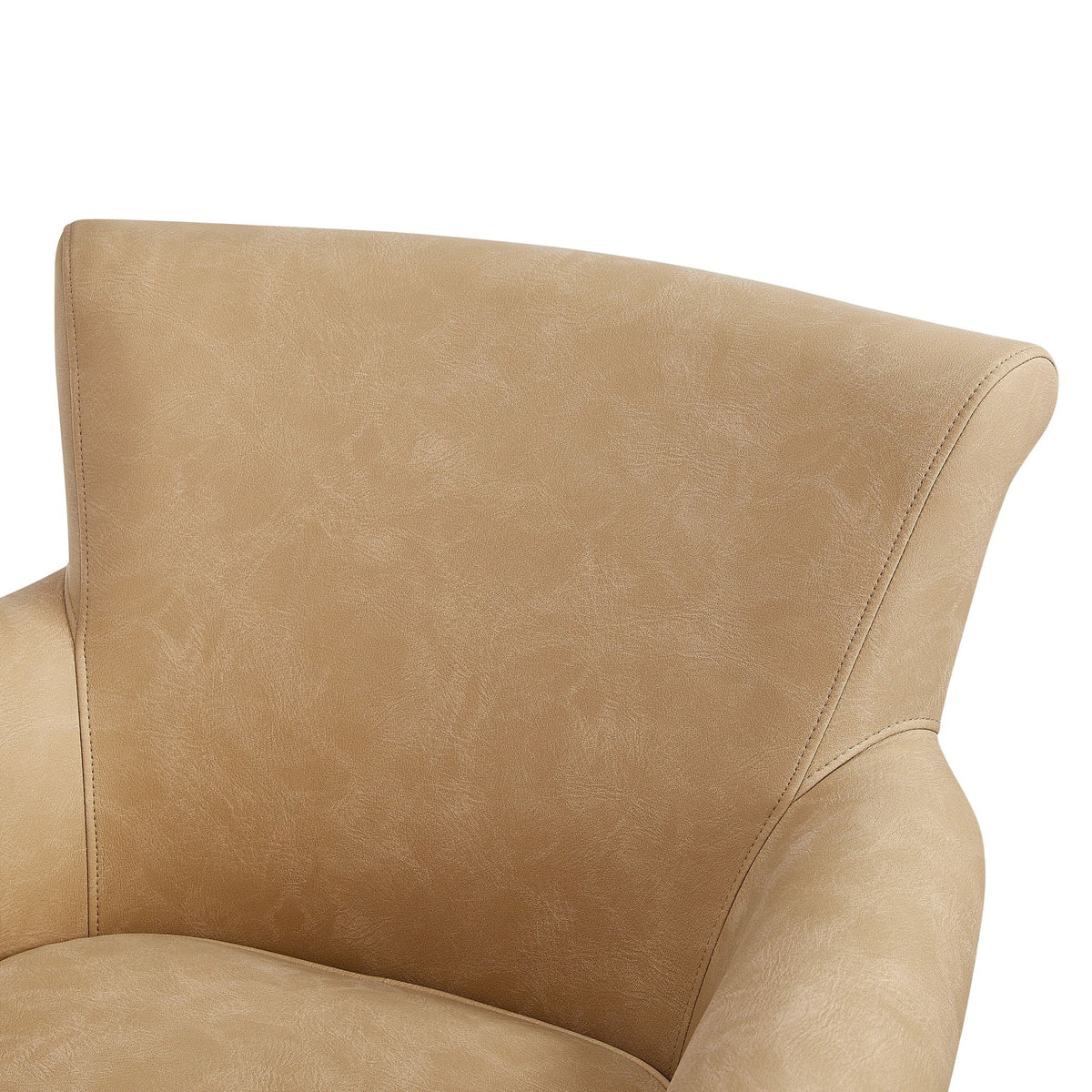 Westly Swivel Accent Chair tan faux-leather upholstery with 360-degree swivel base on Tampa Home & Garden Store