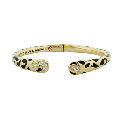 Sweet Leopard Bangle gold-tone hinged bracelet with leopard print by Lauren G Adams on Tampa Home & Garden Store