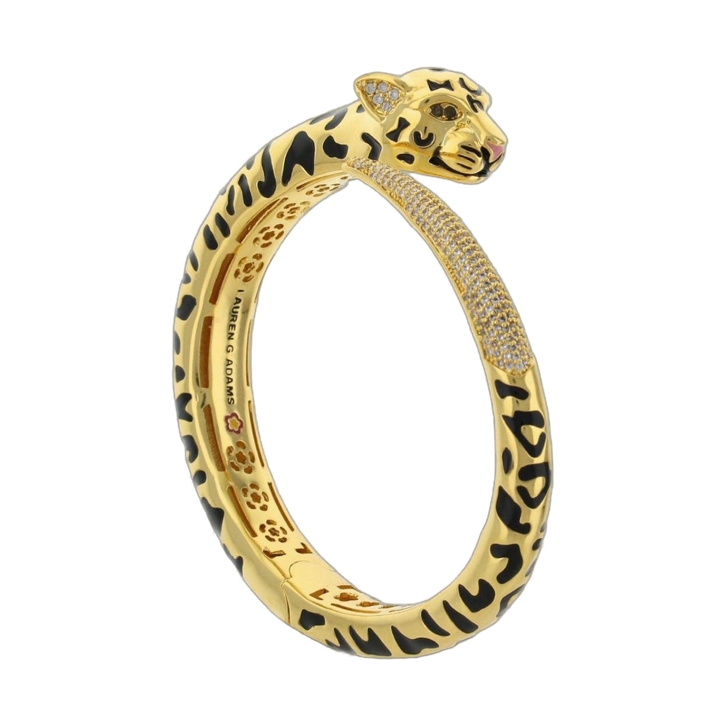 Sweet Leopard Bangle Leopard Head Bypass 2-bangle set gold-tone hinged Lauren G Adams on Tampa Home & Garden Store