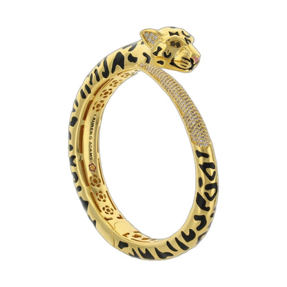 Sweet Leopard Bangle Leopard Head Bypass 2-bangle set gold-tone hinged Lauren G Adams on Tampa Home & Garden Store