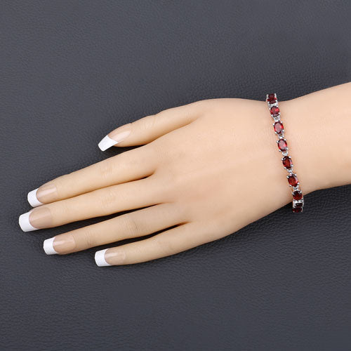 Bracelet 15.30ct genuine garnet set in .925 sterling silver on wrist on Tampa Home & Garden Store