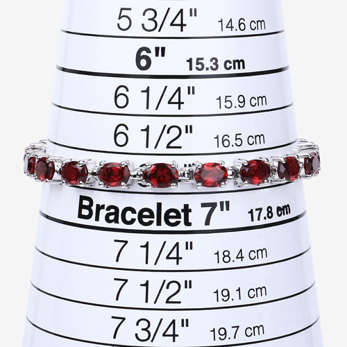 Garnet sterling silver bracelet 15.30 ct, red stones, by Bids.com on Tampa Home & Garden Store