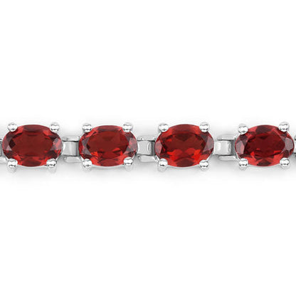 Bracelet with four red oval garnets in prong-set sterling silver on Tampa Home & Garden Store
