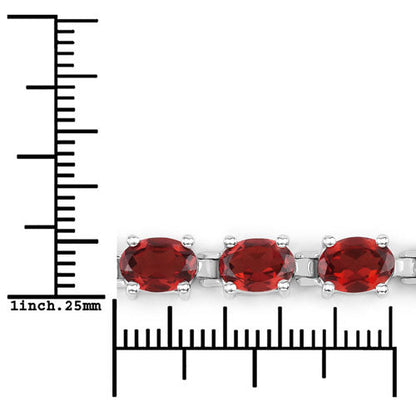 Bracelet with three oval genuine garnets totaling 15.30 carats in .925 sterling silver on Tampa Home & Garden Store