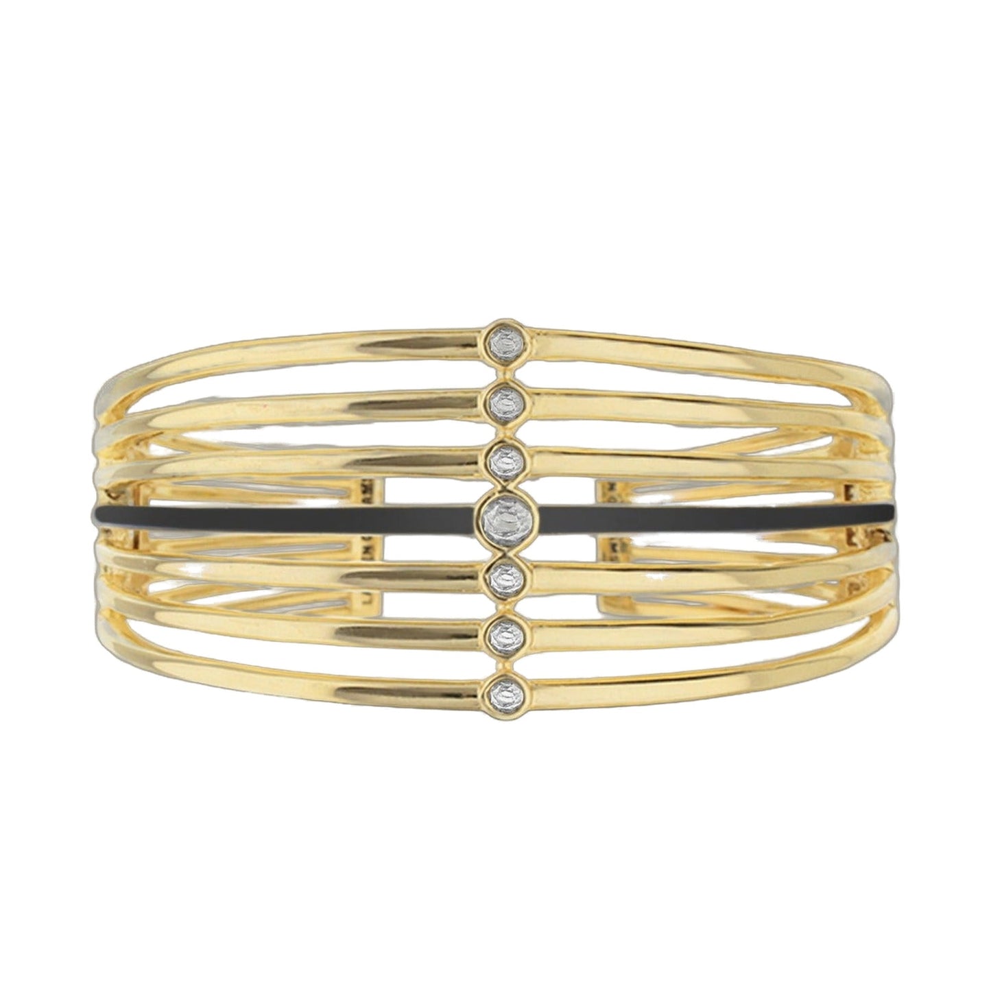 Egyptian Queen Bangle cuff stacked gold bangles with diamond accents Lauren G Adams on Tampa Home & Garden Store